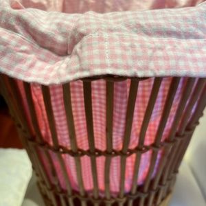 Pink Gingham Girls Pottery Barn decorative basket liners